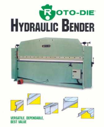 16 Ga. x 120&quot;, ROTO-DIE, HYDRAULIC BENDER, MODEL#10 **NEW**