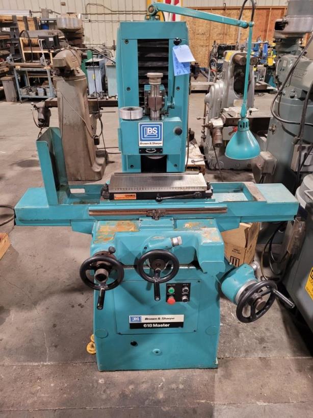 6" x 18", BROWN &amp; SHARPE MANUAL SURFACE GRINDER, WALKER MAG, MODEL#618MASTER
