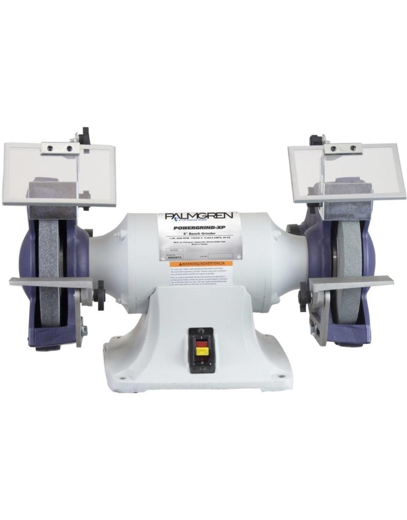 [10177] 8" PALMGREN BENCH GRINDER W/DUCT COLLECT, 1 HP 220/440V 3PH, MODEL#9682074