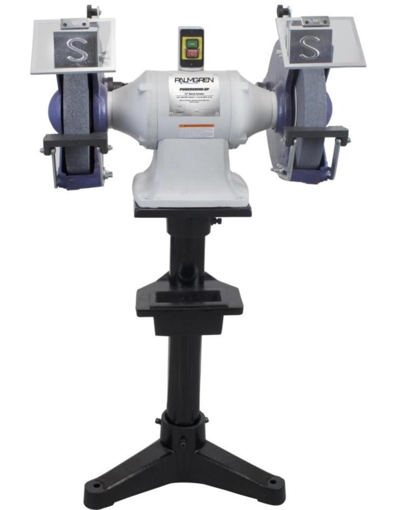 [10180] 12" PALMGREN BENCH GRINDER W/PEDESTALSTAND &DUST COLLE, 3PH, MODEL#9682077, NEW