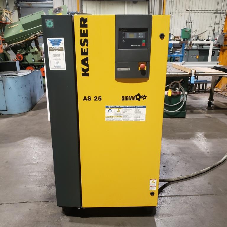 25 HP, KAESER ROTARY SCREW AIR COMPRESSOR, MFG 2015, MODELAS 25, USED