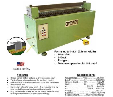 18 Ga. DUCTFORMER TDFC BRAKE, MODEL#CRTDFC-BRAKE **NEW**