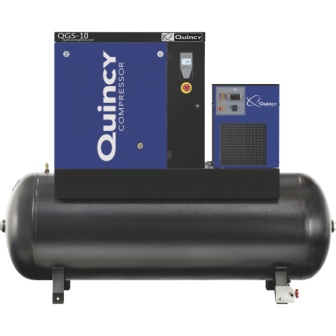 10 HP, QUINCY ROTARY SCREW COMPRESSOR, MODEL#QGS-10 W/DRYER, NEW