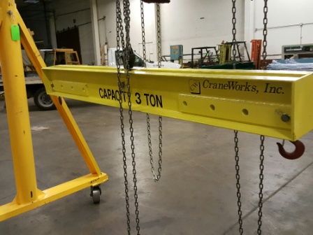 WOODSTOCK PORTABLE GANTRY CRANE, 3-TON, ADJUSTABLE HEIGHT, USED